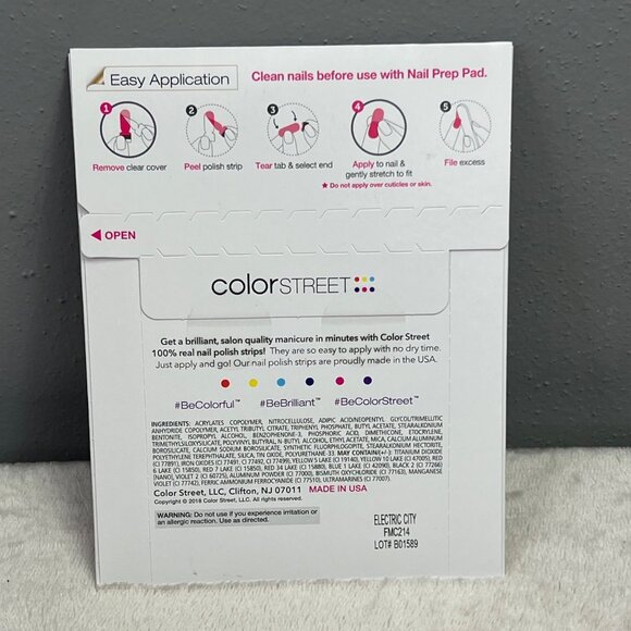 Color Street Nail Polish Strips Electric City Neon Yellow 16 pc NIP Fluorescent - Picture 3 of 4